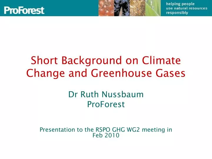 short background on climate change and greenhouse gases