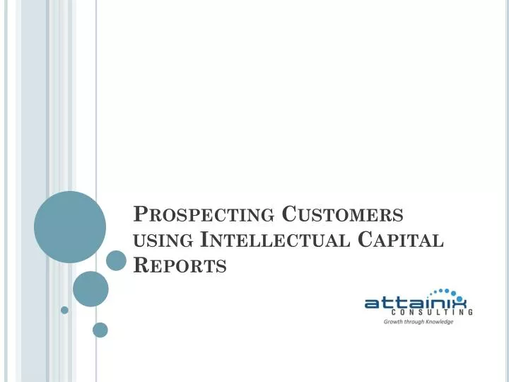 prospecting customers using intellectual capital reports