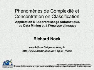 ph nom nes de complexit et concentration en classification