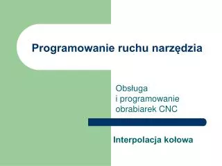 programowanie ruchu narz dzia