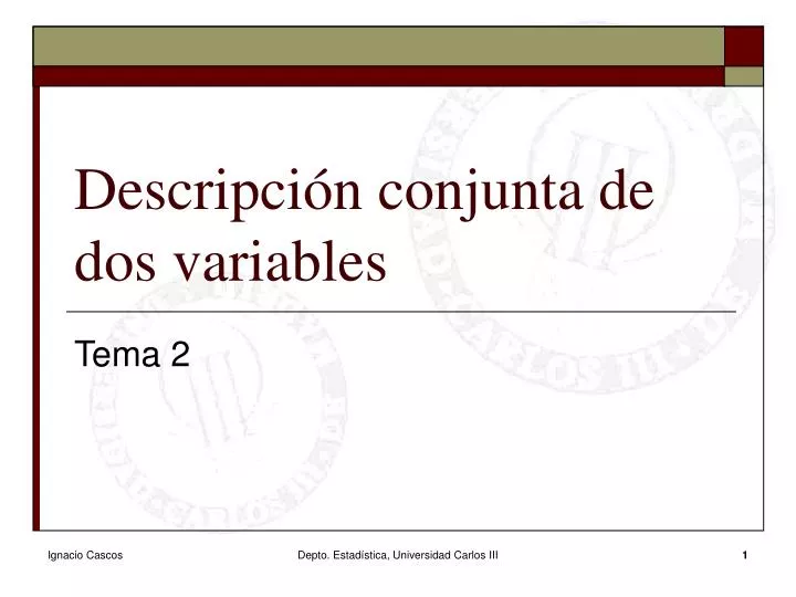 descripci n conjunta de dos variables