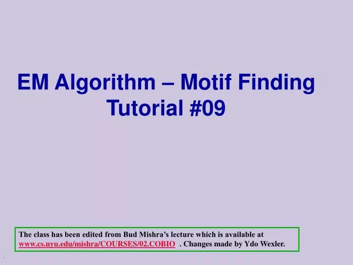 em algorithm motif finding tutorial 09