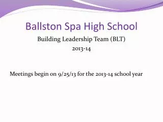Ballston Spa High School