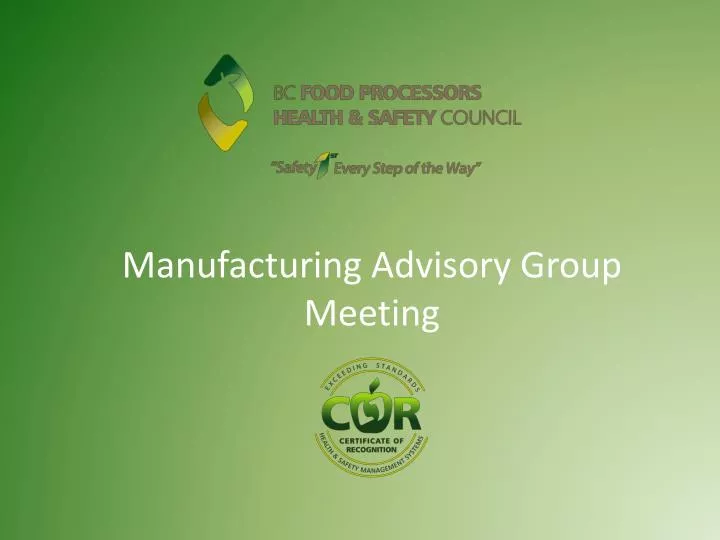 manufacturing advisory group meeting
