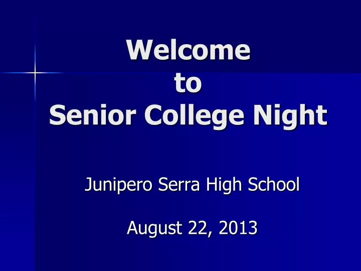 welcome to senior college night
