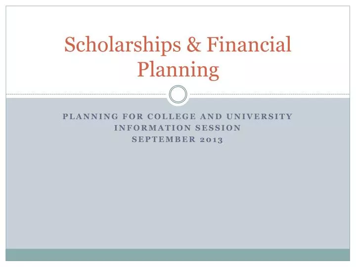 scholarships financial planning