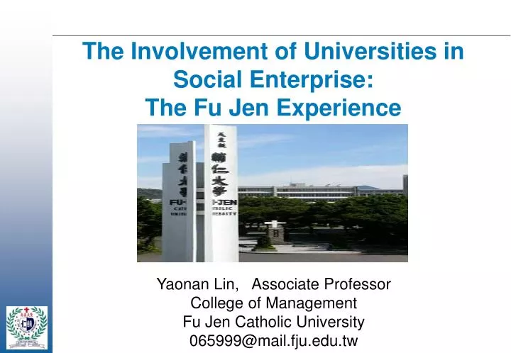 the involvement of universities in social enterprise the fu jen experience