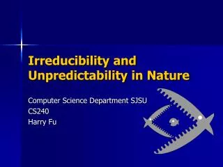 Irreducibility and Unpredictability in Nature