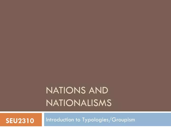 nations and nationalisms