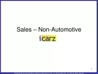 Sales – Non-Automotive