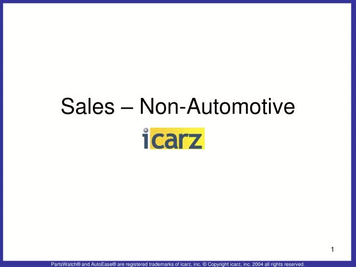 sales non automotive