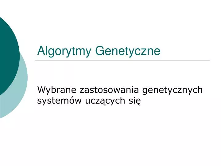 algorytmy genetyczne