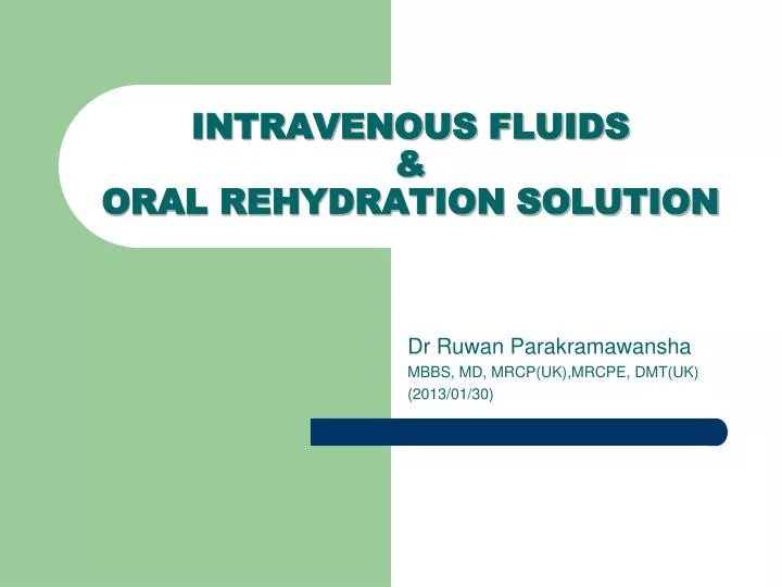 intravenous fluids oral rehydration solution