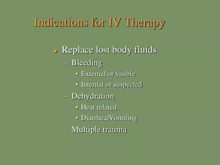 indications for iv therapy