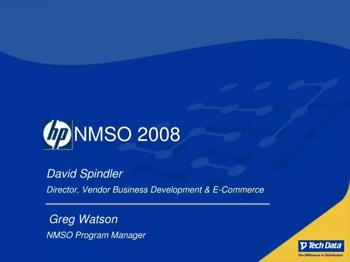 david spindler director vendor business development e commerce greg watson nmso program manager