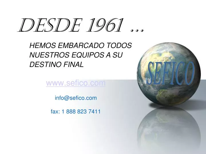 www sefico com info@sefico com fax 1 888 823 7411