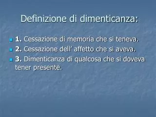 definizione di dimenticanza