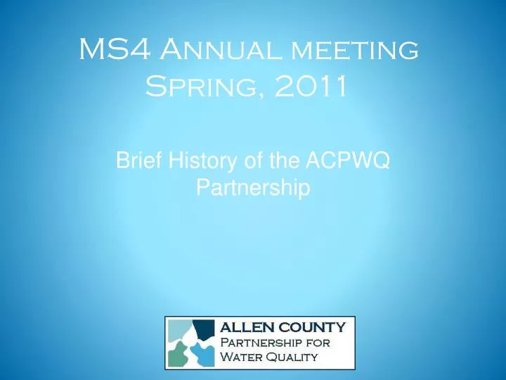 ms4 annual meeting spring 2011