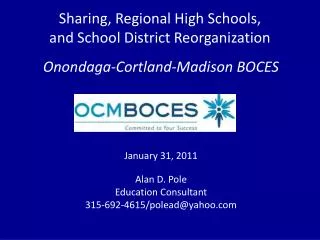 Sharing, Regional High Schools, and School District Reorganization