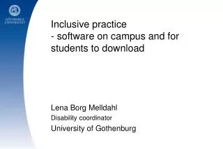 Inclusive practice - software on campus and for students to download