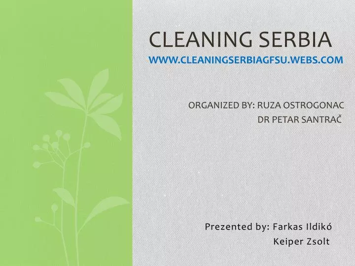 cleaning serbia www cleaningserbiagfsu webs com organized by ruza ostrogonac dr petar santra