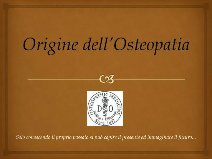 origine dell osteopatia