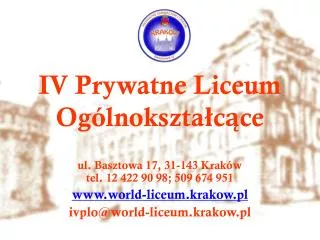 iv prywatne liceum og lnokszta c ce