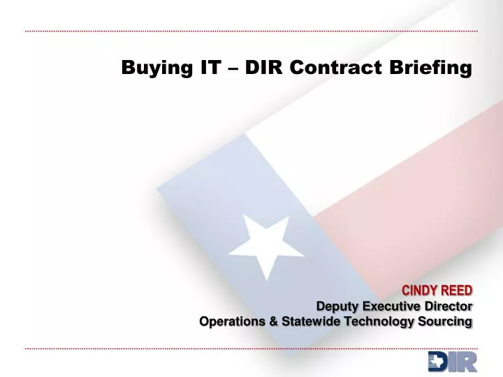 buying it dir contract briefing