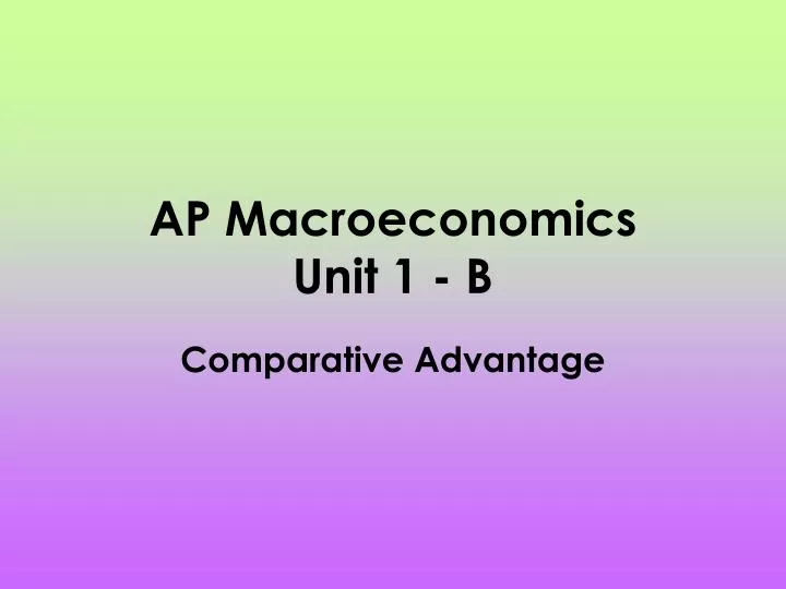ap macroeconomics unit 1 b