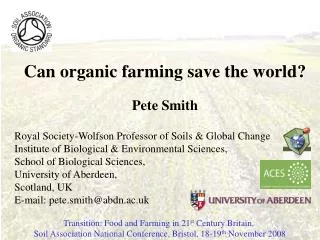 Can organic farming save the world?