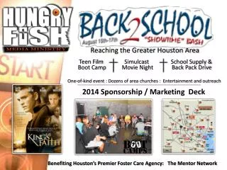 Reaching the Greater Houston Area Boot Camp Movie Night Back Pack Drive
