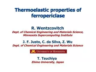 Thermoelastic properties of ferropericlase