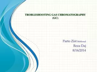 trobleshooting gas chromatography gc