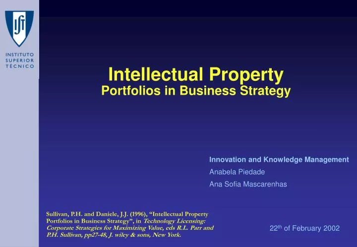 intellectual property portfolios in business strategy