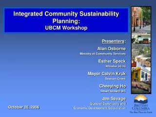 Integrated Community Sustainability Planning: UBCM Workshop