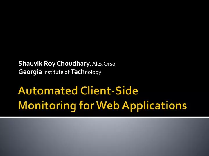 shauvik roy choudhary alex orso georgia institute of tech nology