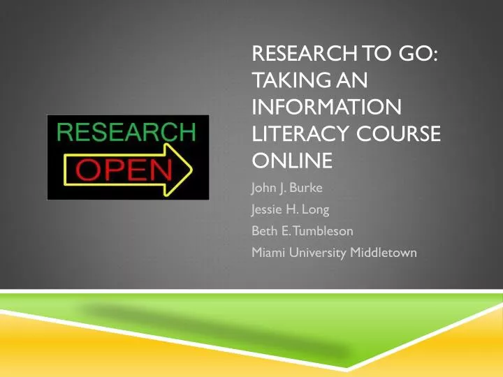 research to go taking an information literacy course online