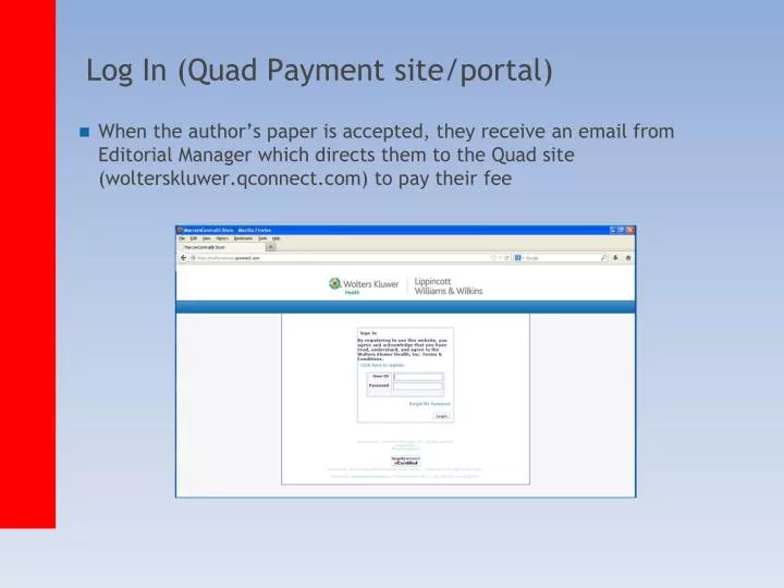 log in quad payment site portal