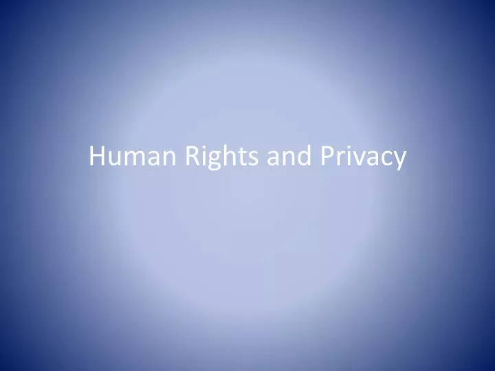 human rights and privacy