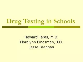 Drug Testing in Schools