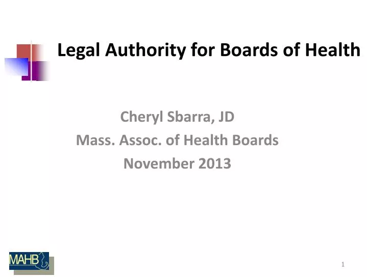 legal authority for boards of health