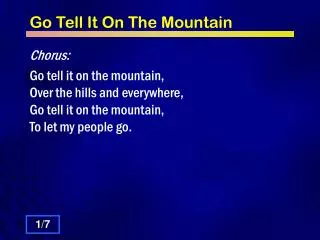 Go Tell It On The Mountain