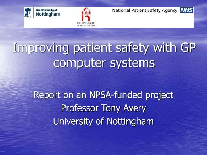 improving patient safety with gp computer systems