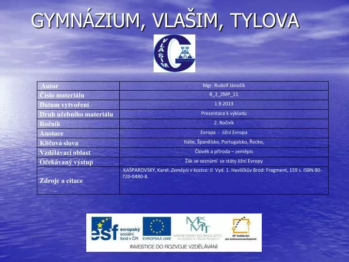 gymn zium vla im tylova