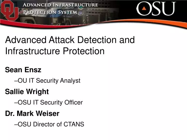 advanced attack detection and infrastructure protection