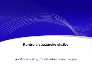 kontrola stra arske slu be