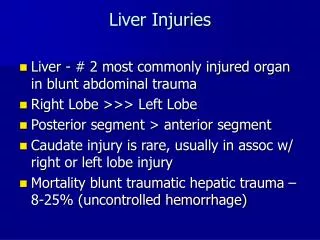 Liver Injuries