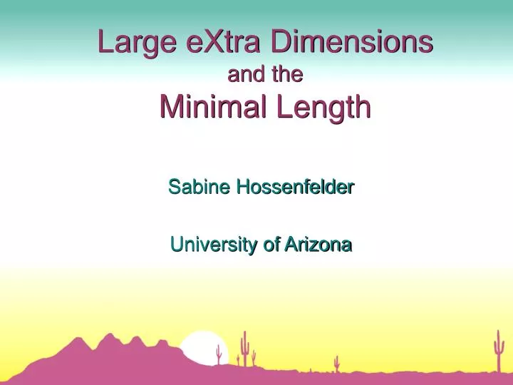 large extra dimensions and the minimal length