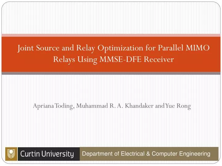joint source and relay optimization for parallel mimo relays using mmse dfe receiver