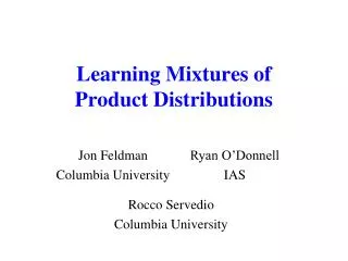 Learning Mixtures of Product Distributions